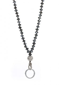 Midnight Blue Crystal Fashion ID Lanyard