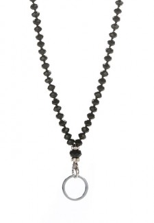 Black Crystal Fashion ID Lanyard