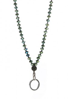 Metallic Green Crystal Fashion ID Lanyard