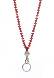 Red Crystal Fashion ID Lanyard