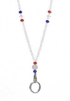 Patriotic Red-White-Blue Fashion ID Lanyard