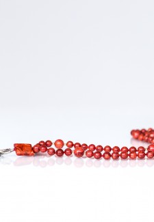 Orange-tone Sponge Coral Fashion ID Lanyard