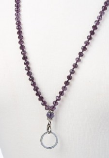 Purple Crystal Fashion ID Lanyard