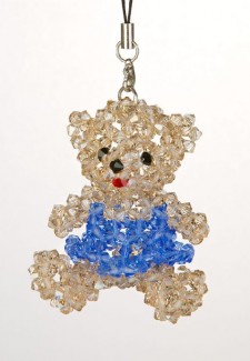 UCLA Girl Teddy Bear Swarovski Crystal Ornament